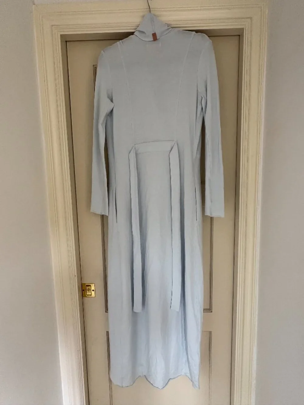 Lunya The Robe Organic Pima Cotton Bone Blue Size XS/S Pockets Belt